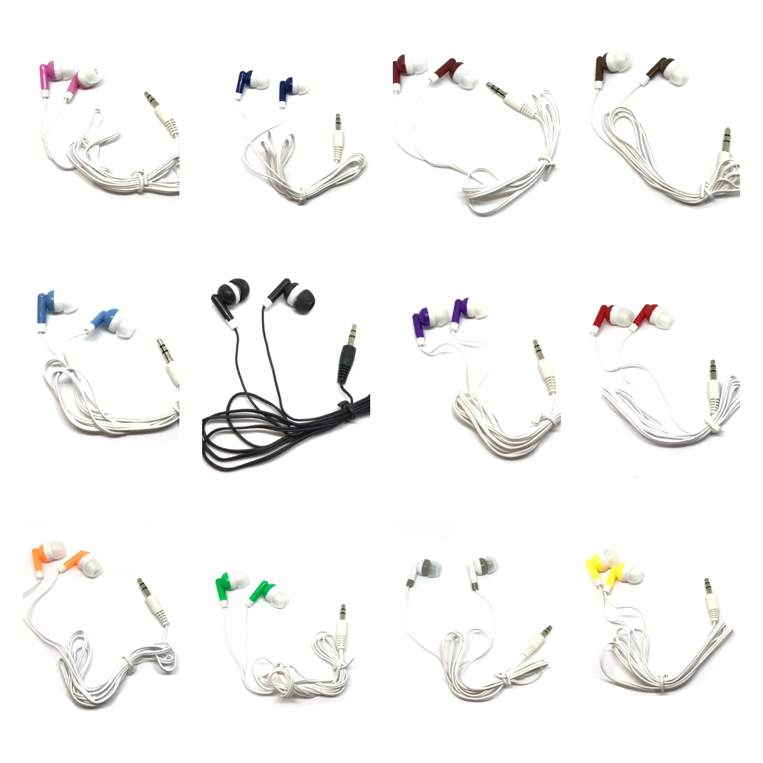 Mixed Color Stereo Earbud Headphones