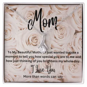 Mom - Alluring Beauty Necklace (White Gold or Yellow Gold)