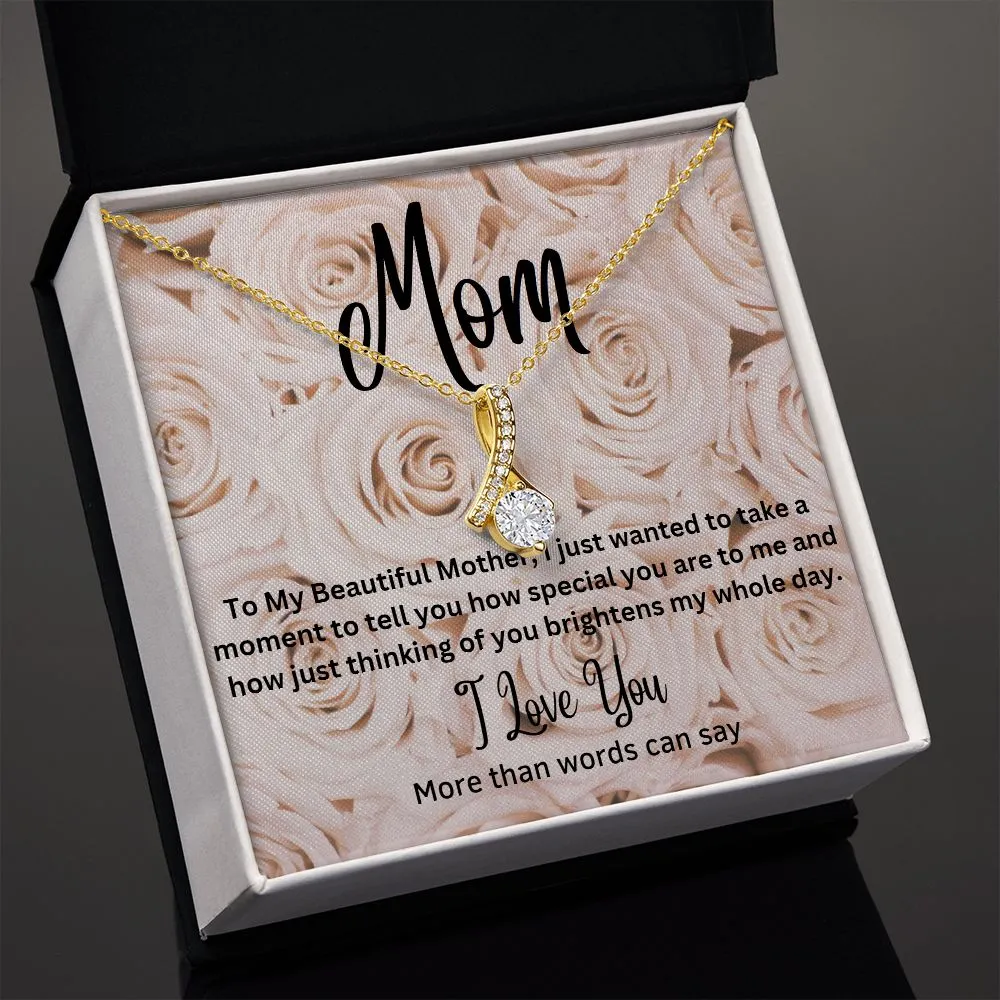 Mom - Alluring Beauty Necklace (White Gold or Yellow Gold)