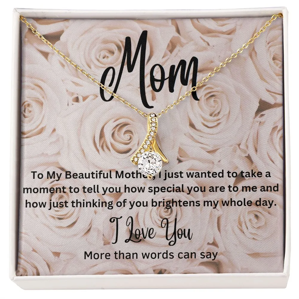 Mom - Alluring Beauty Necklace (White Gold or Yellow Gold)