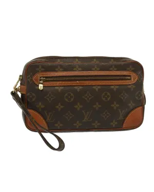 Monogram Canvas Clutch Bag with Wrist Strap