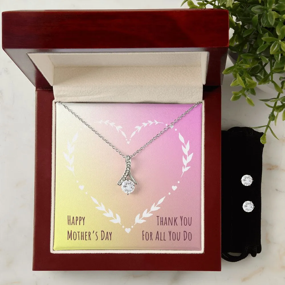 mothersdayitem-03(1) To My Mother -  Alluring Beauty Necklace and Cubic Zirconia Earring Set - Best Mother's Day Gift in 2023