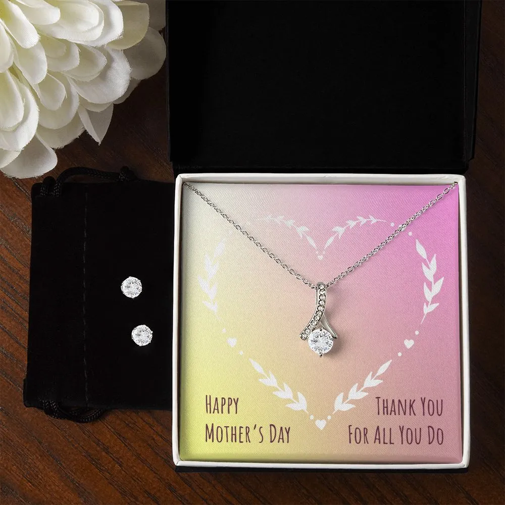 mothersdayitem-03(1) To My Mother -  Alluring Beauty Necklace and Cubic Zirconia Earring Set - Best Mother's Day Gift in 2023