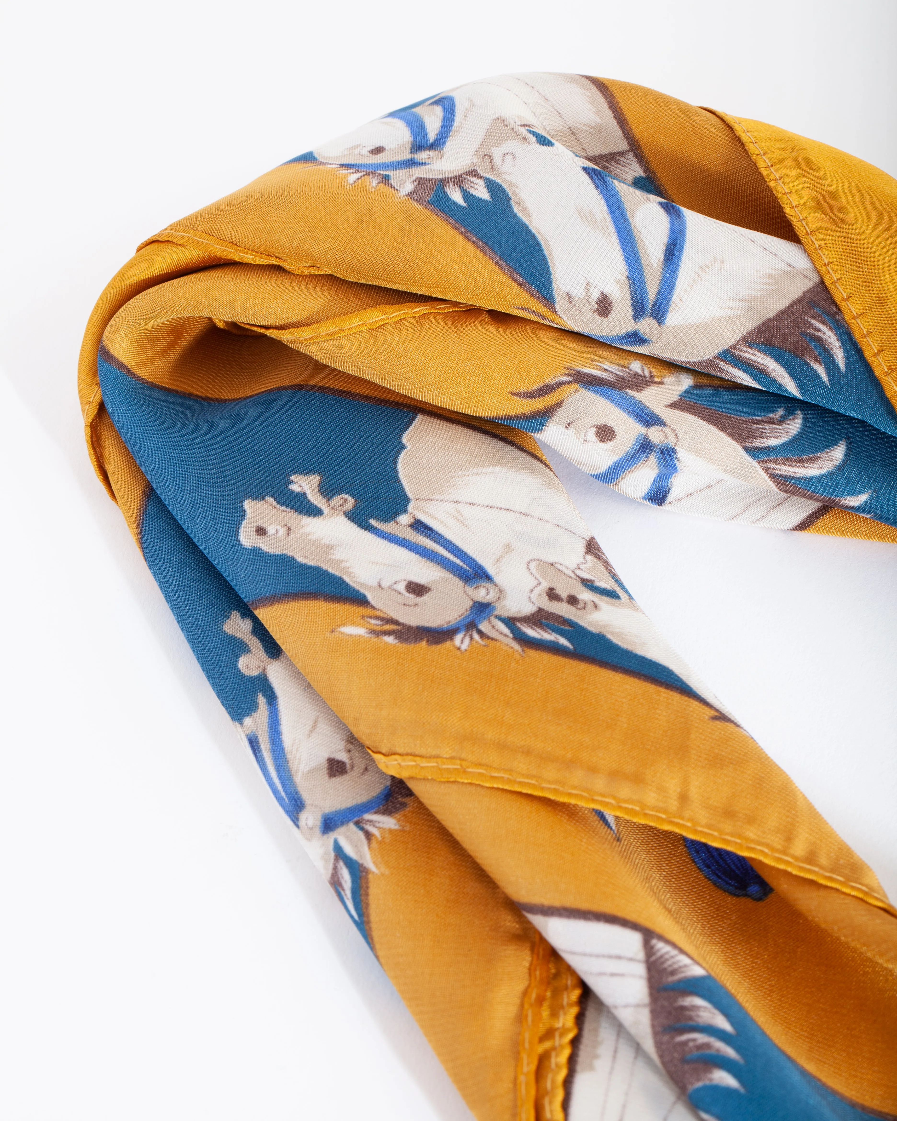 Mustard Luxe Horse Scarf