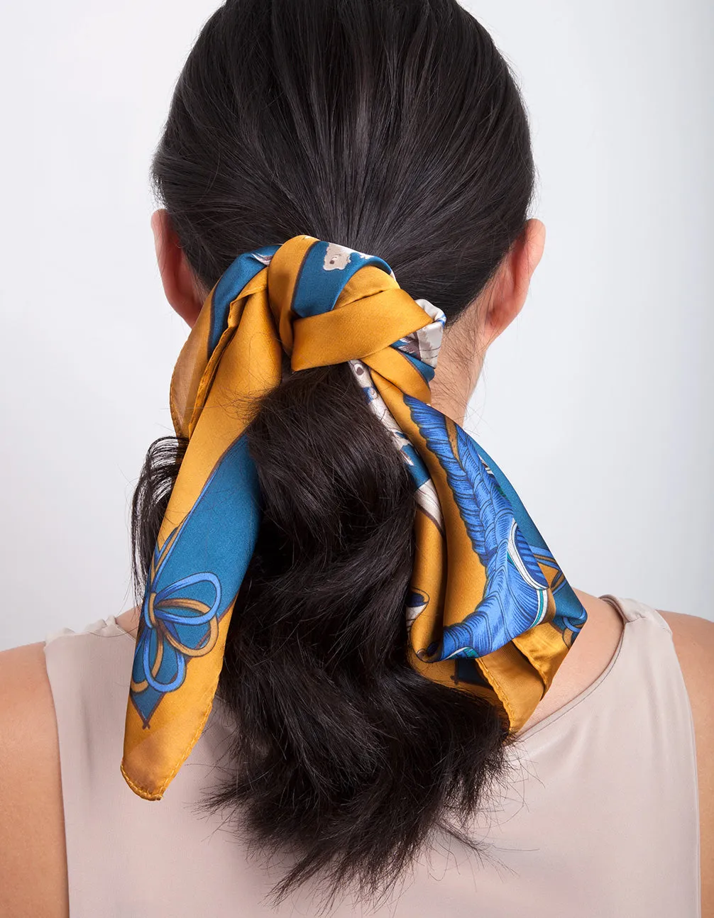 Mustard Luxe Horse Scarf