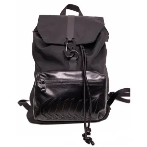 NEW $1,400 ALEXANDER MCQUEEN Black Nylon & LEATHER RIB CAGE Urban BACKPACK BAG