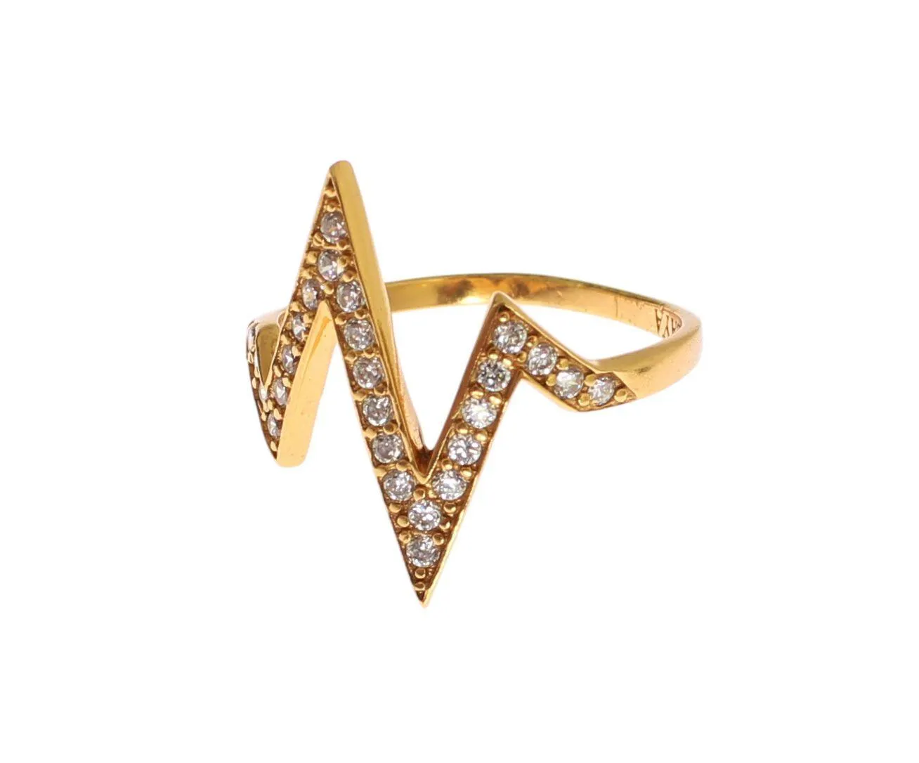 Nialaya Glamorous Gold Plated Sterling Silver Ring