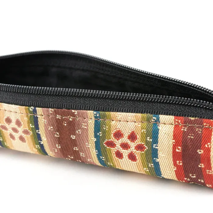 Nishijin-ori Pencil Case - Flowers - ,  Made in Kyoto, Japan,  Japanese traditional craft pen case