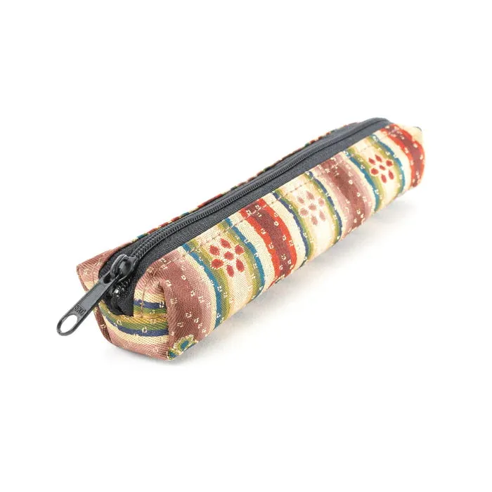 Nishijin-ori Pencil Case - Flowers - ,  Made in Kyoto, Japan,  Japanese traditional craft pen case