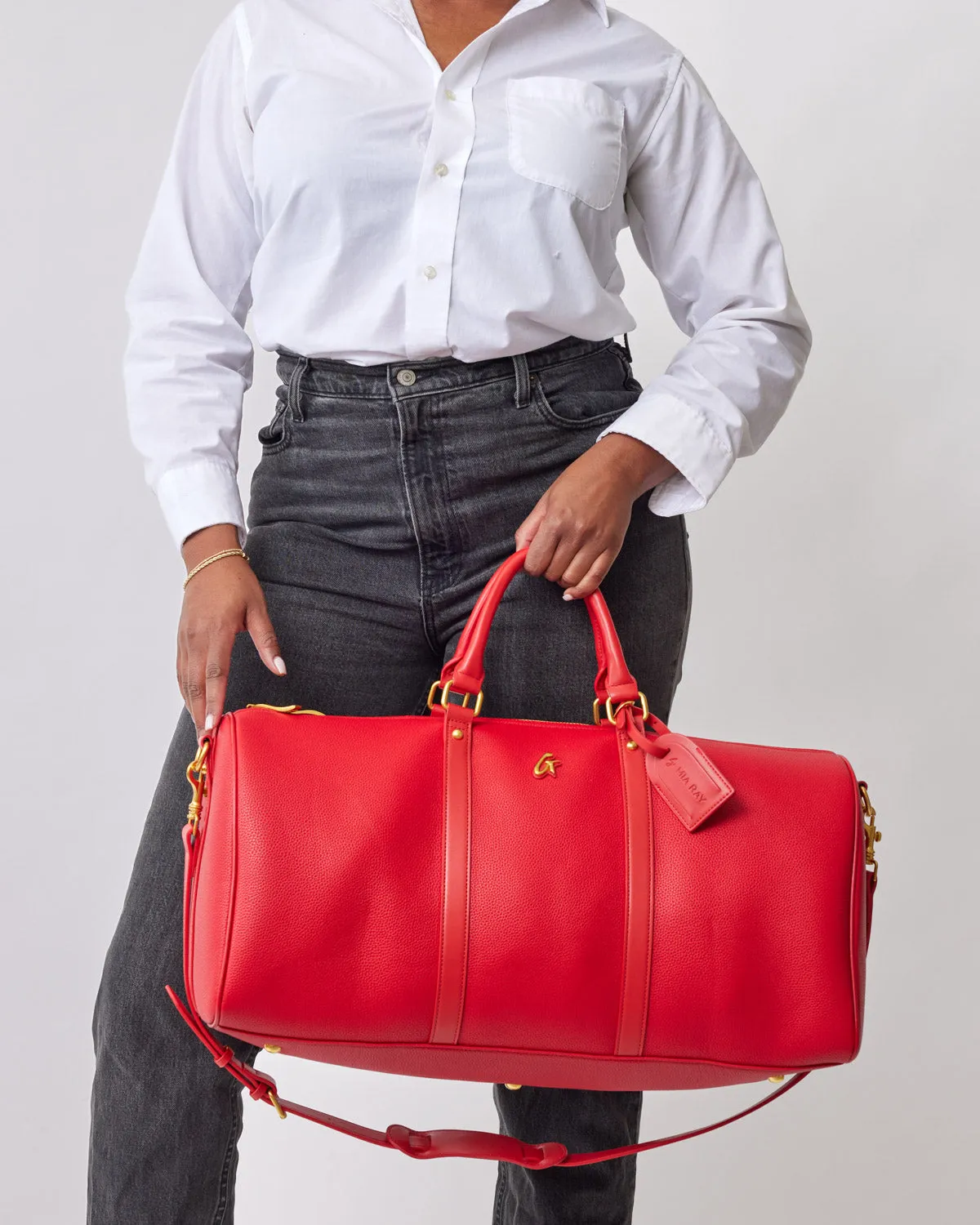 PEBBLE DUFFLE BAG - RED