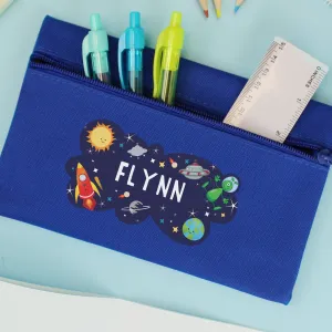 Personalised Space Blue Pencil Case