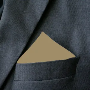 Plain Taupe Polyester Pocket Square