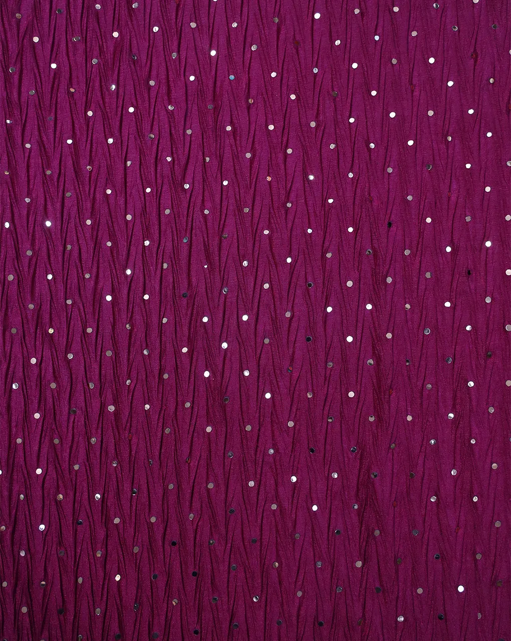 PLUM POLYESTER CREPE SEQUINS FABRIC