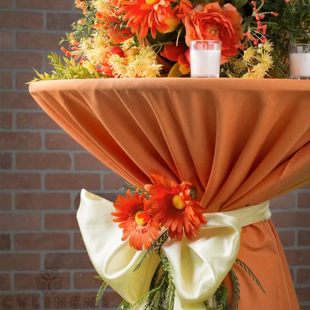 Polyester 120" Round Tablecloth - Orange