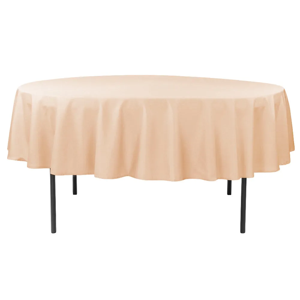 Polyester 90" Round Tablecloth - Champagne