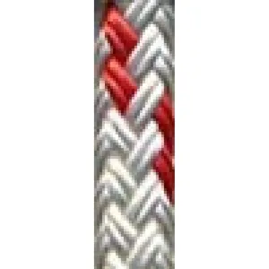 Polyester Braid - 7/16" White w/Red $/FT