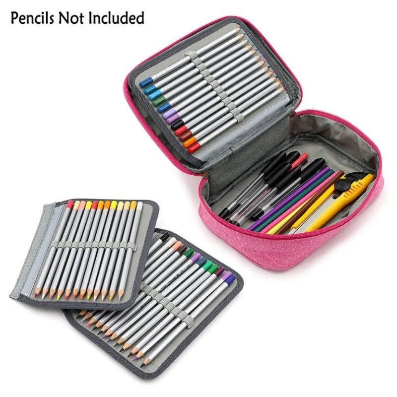 Poppy Crafts Pencil Case 72 Slots - Pink