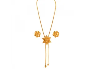 Pretty And Delicate 22k Gold Flower Motif Jewellery For Women