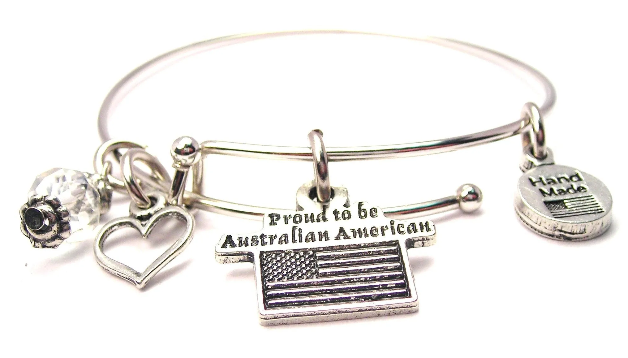 Proud To Be Australian American Bangle Bracelet