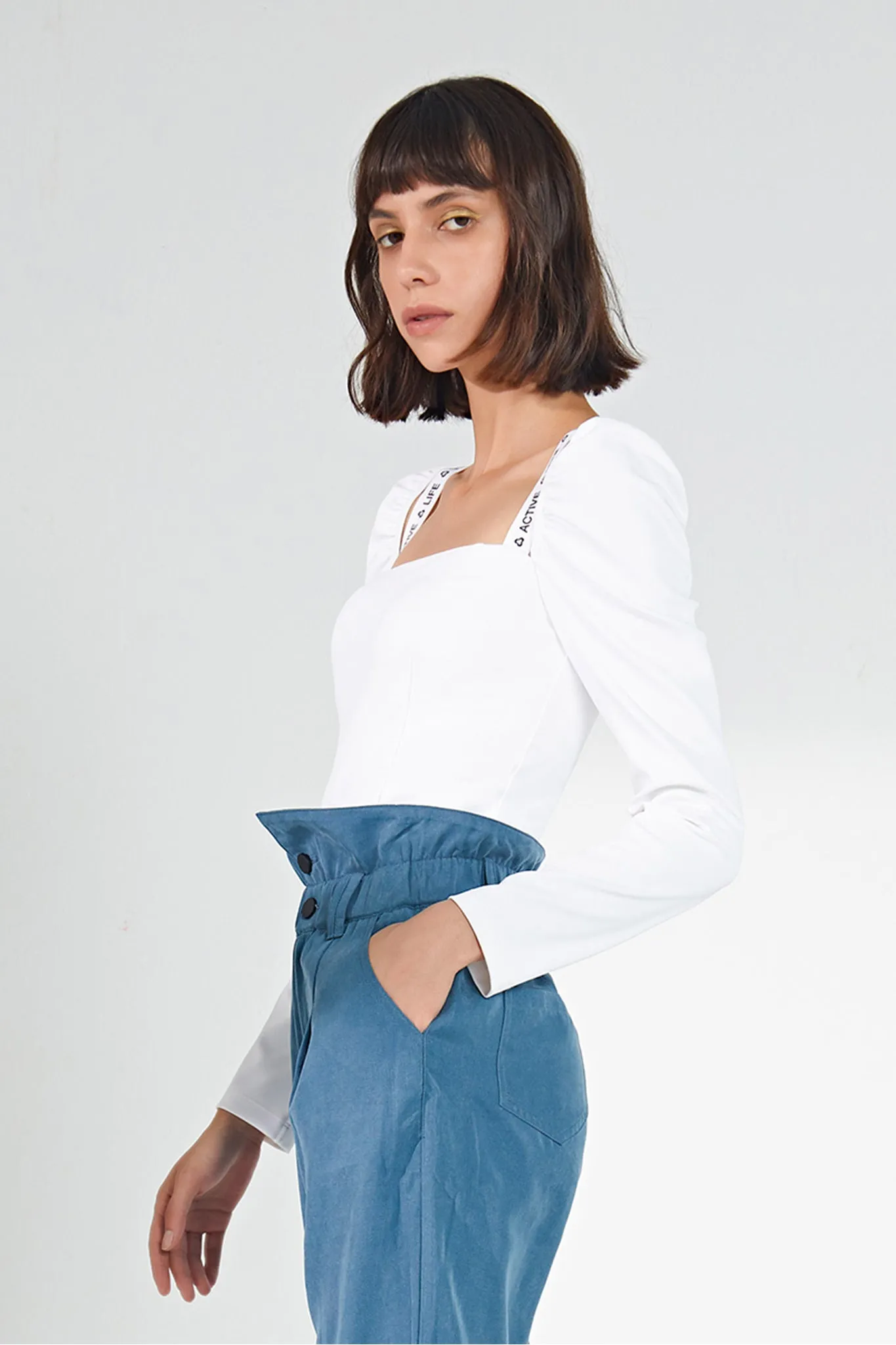 Puff-sleeve Long Sleeve Top