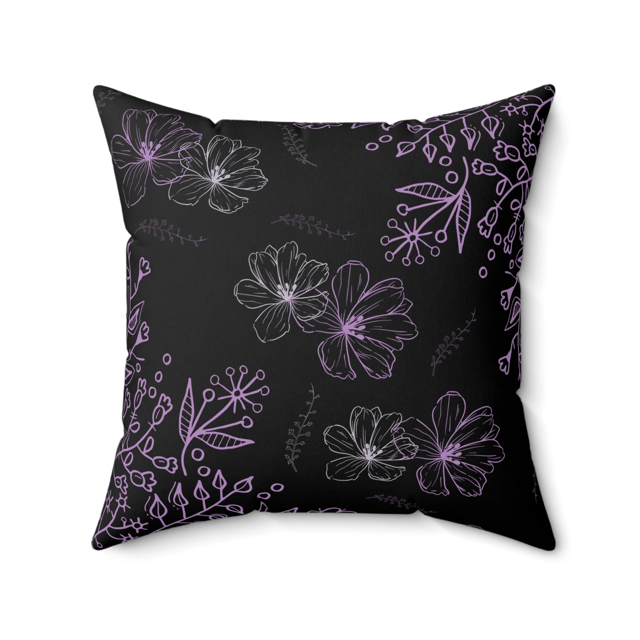 Purple flowers Polyester Square Pillow