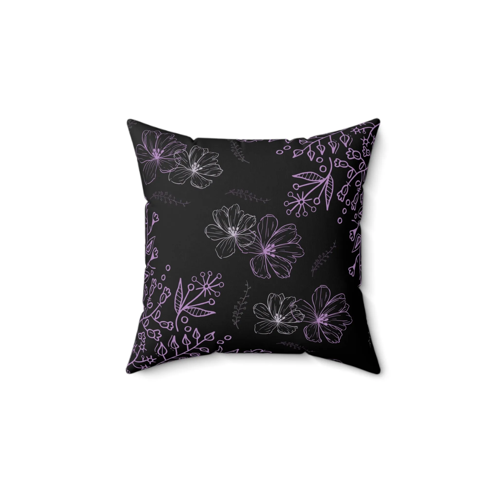 Purple flowers Polyester Square Pillow