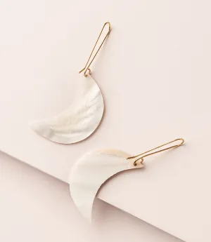 Rajani Crescent Moon Drop Earrings - Mother of Pearl