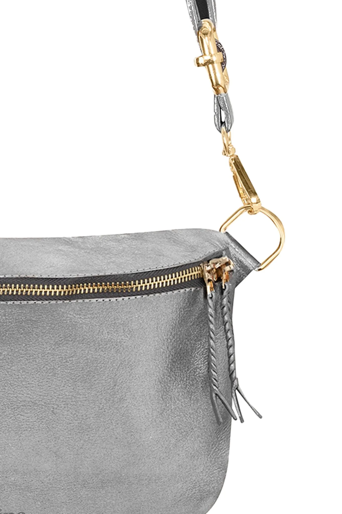 Ramona Leather Handbag Silver Metallic