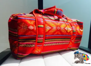 RED PUKA PASSION HANDMADE DUFFEL INCA BAG