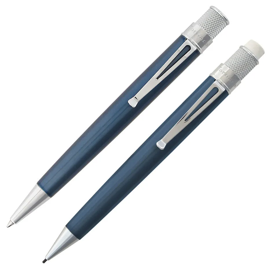 Retro 51 Tornado Rollerball Pen and Mechanical Pencil Set Ice Blue