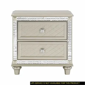 Rita Nightstand of 2x Drawers Glamorous Style - Champagne