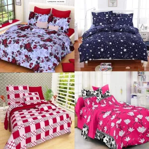 RN HOME FURNISHING Polyester & Polyester Blend 160 TC Bedsheet (Multicolour_Standard)