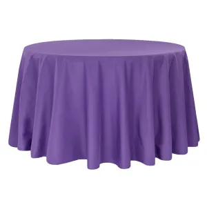 Round Polyester 132" Tablecloth - Purple