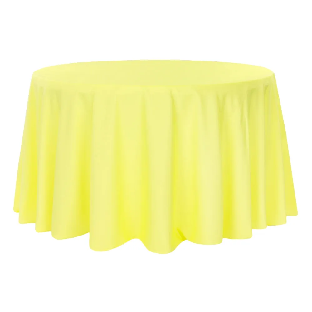 Round Polyester 132" Tablecloth - Yellow