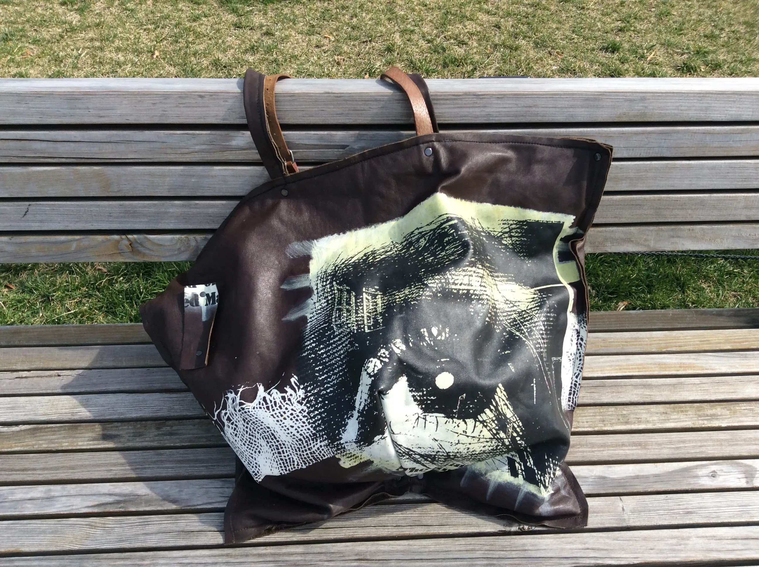 Sale.... eyes on you large leather  unisex Zippered Tote