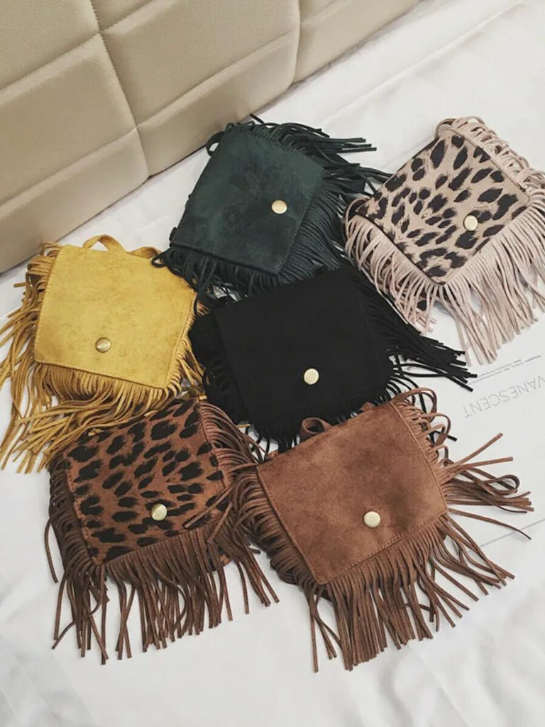 Sassy Suede Fringe Crossbody Bag