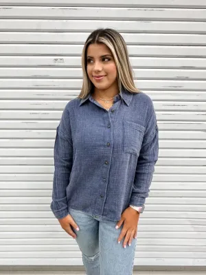 Simply Southern Indigo Blouse