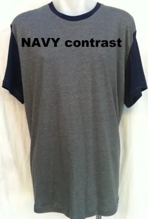 Sleep Tee - Short  Sleeves - CHARCOAL with CONTRAST SLEEVES