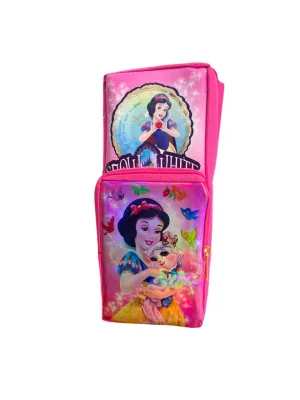 Snow White Pink Pencil Case With 2 Zippers for Girls  3 Years