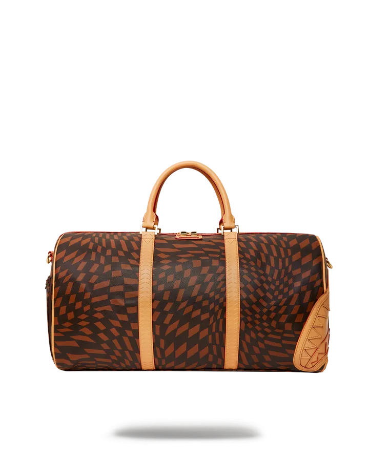 SPRAYGROUND: TRIPPY HENNY BROWN DUFFLE BAG