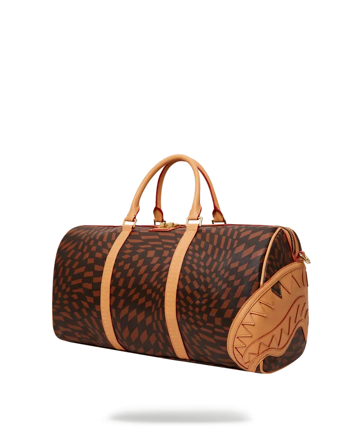 SPRAYGROUND: TRIPPY HENNY BROWN DUFFLE BAG