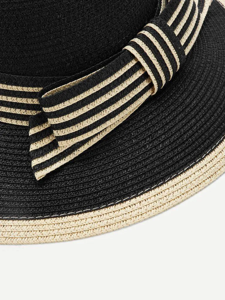 Striped Band Straw Hat