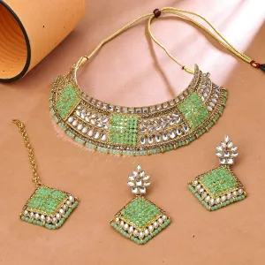 Sukkhi Alluring Gold Plated Choker Necklace Set For Women