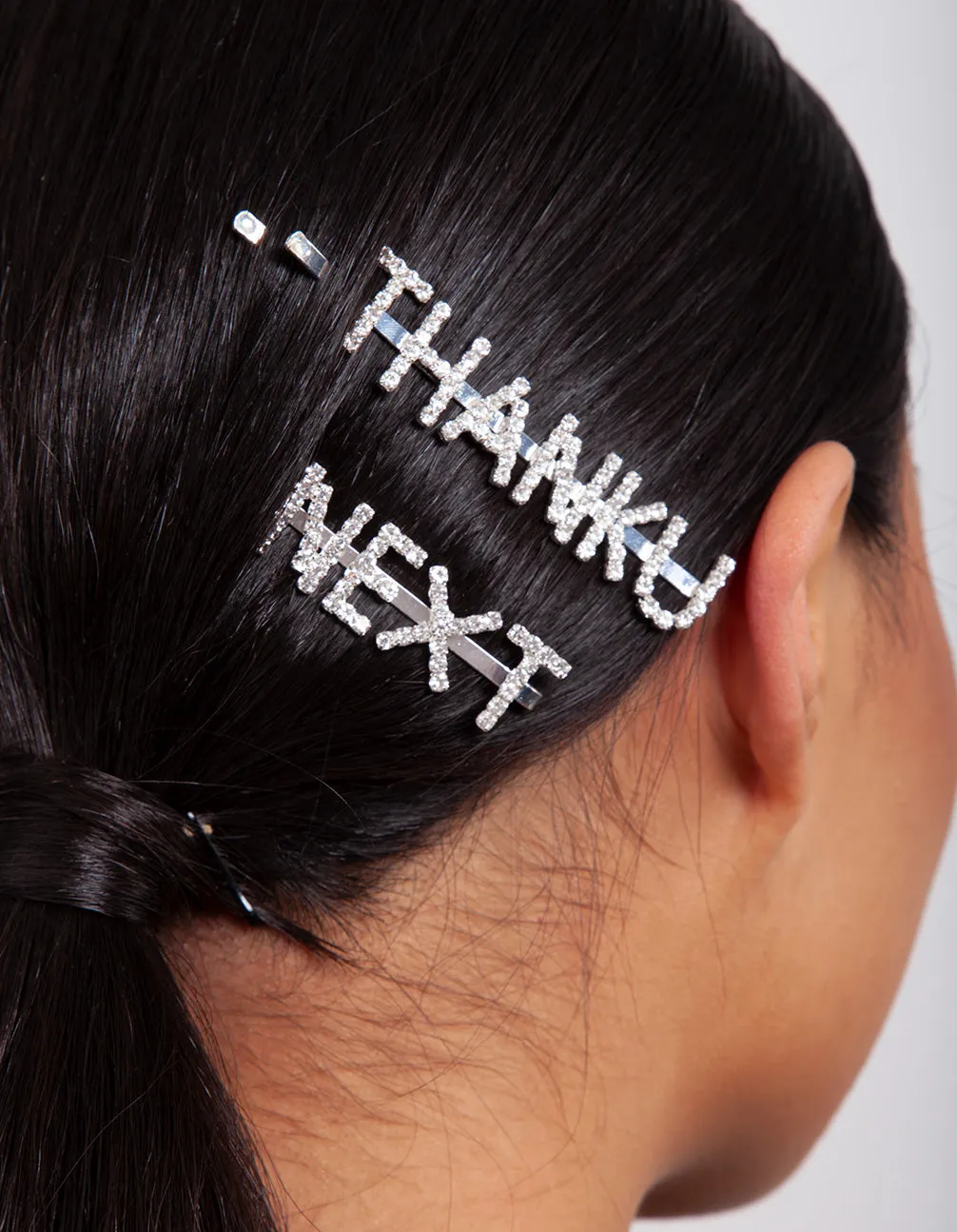 Thank U Next Diamante Hair Clip Pack