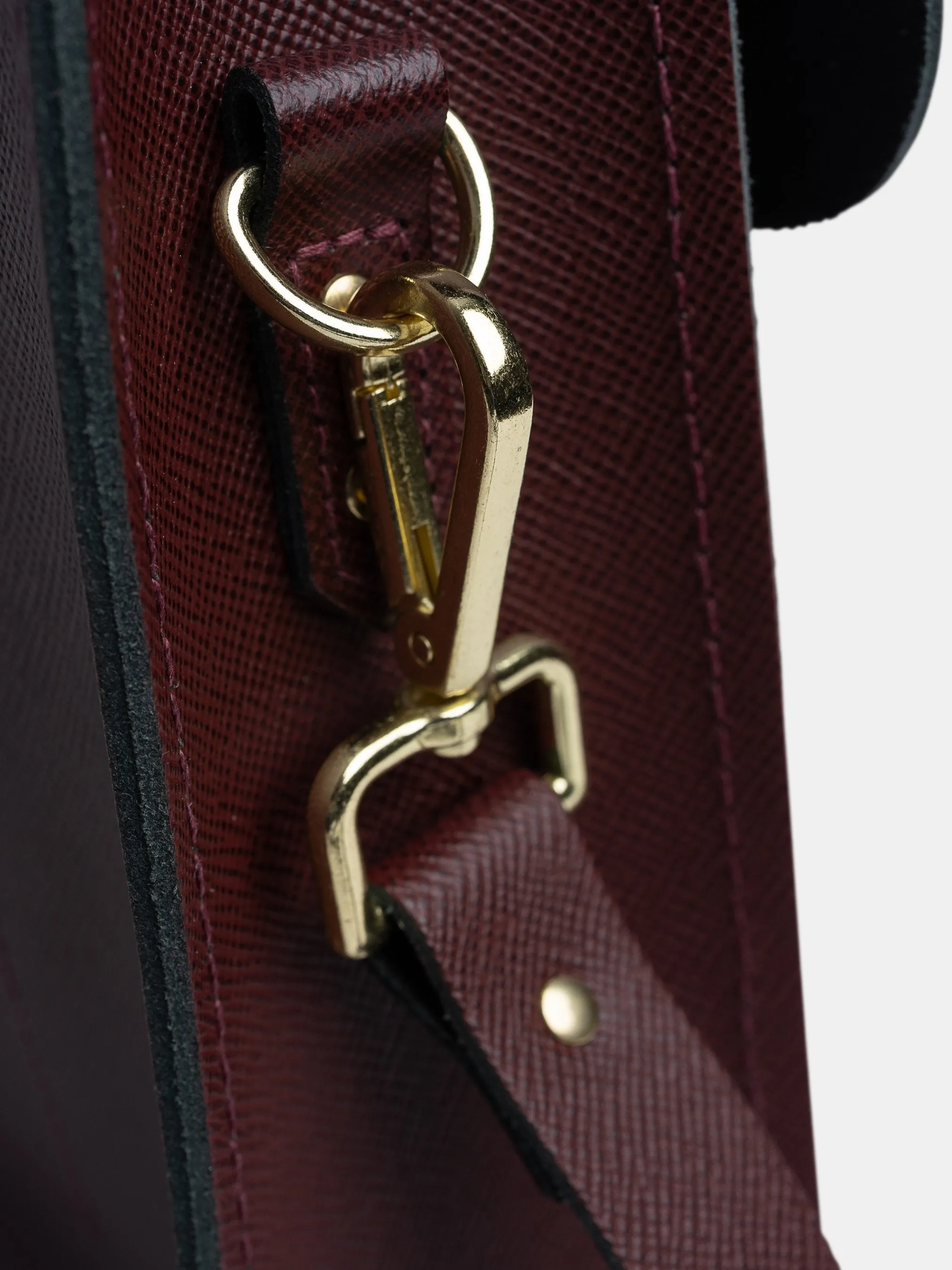 The Briefcase -  Oxblood Saffiano