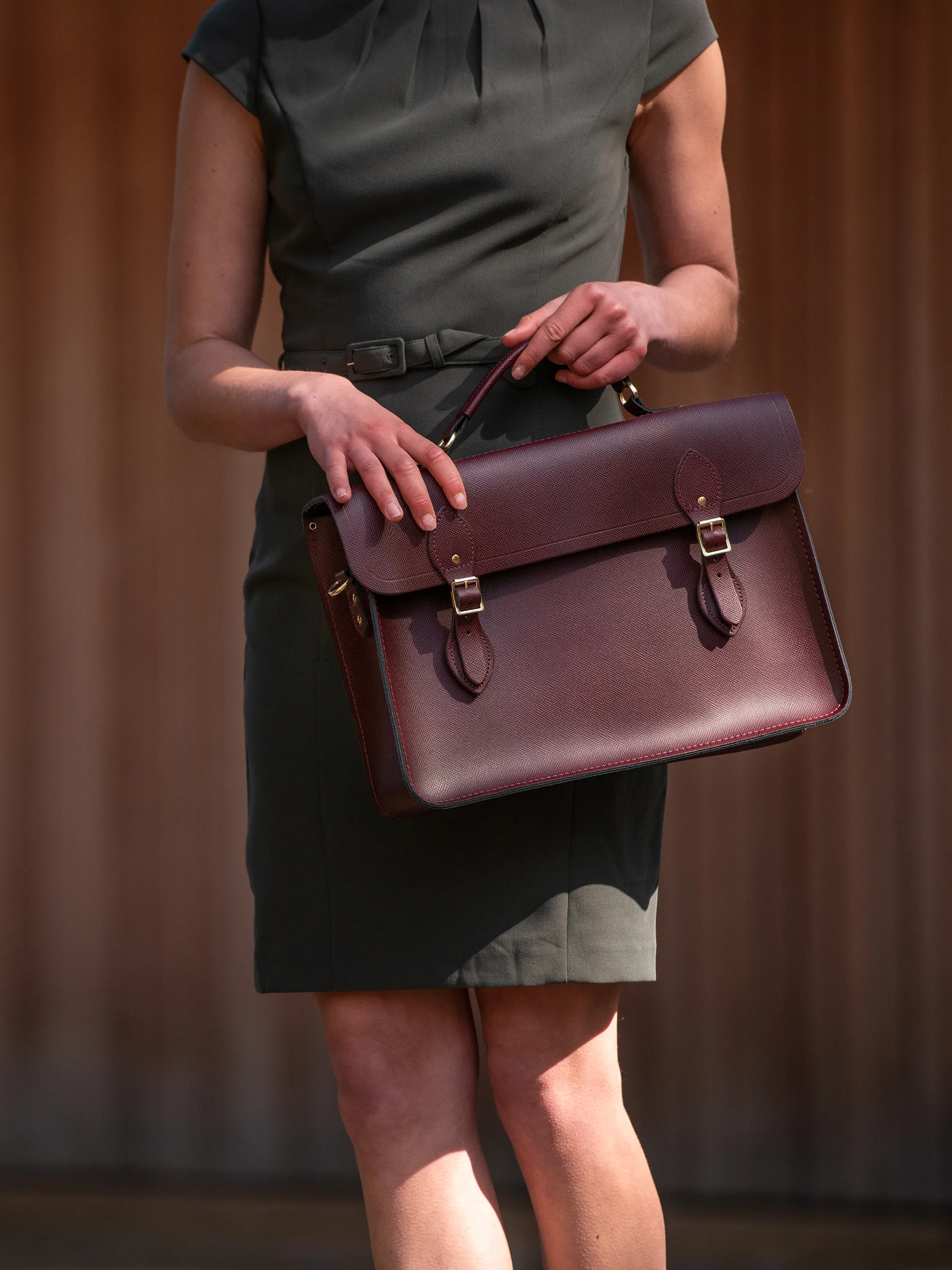 The Briefcase -  Oxblood Saffiano