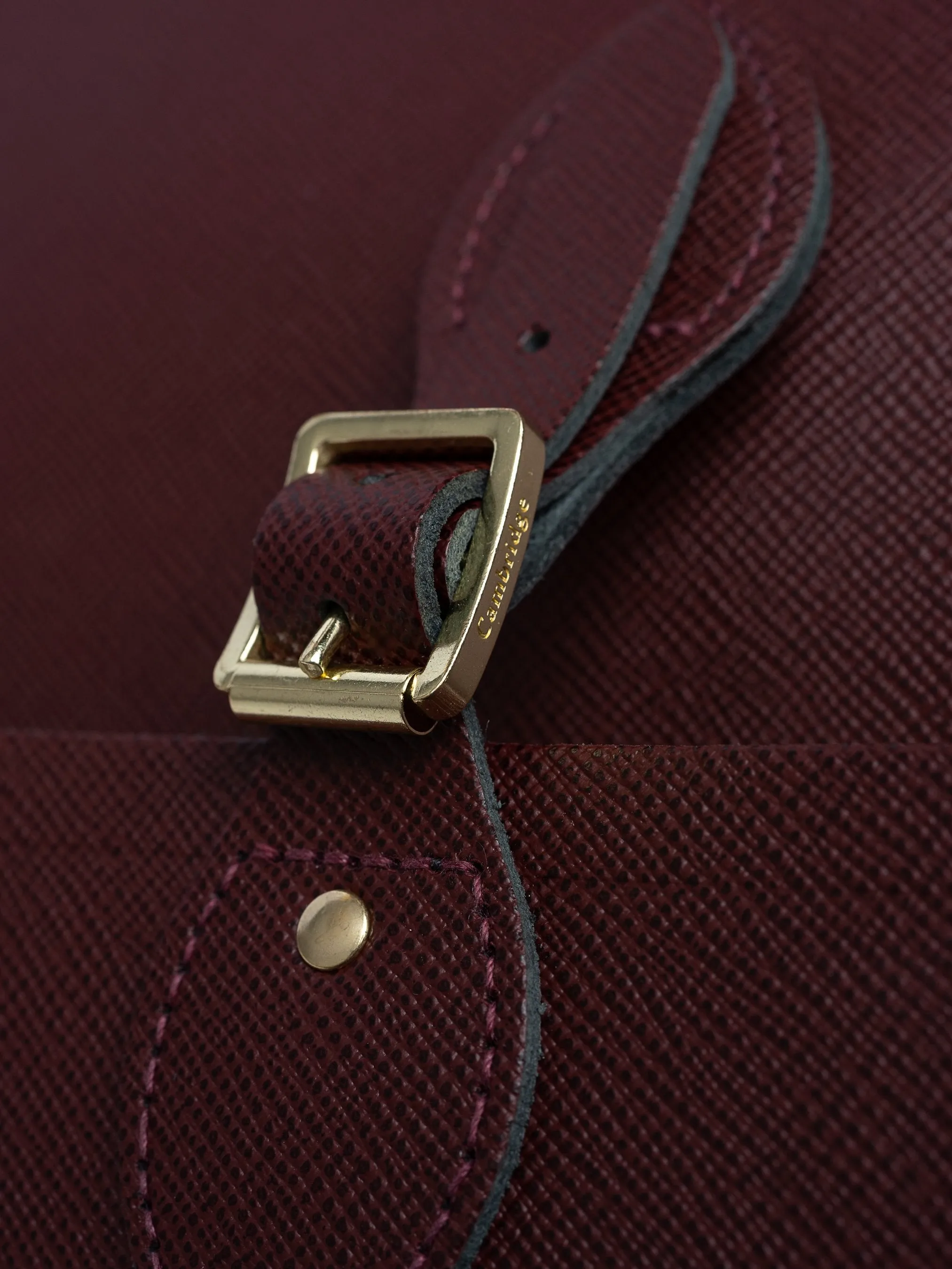 The Briefcase -  Oxblood Saffiano