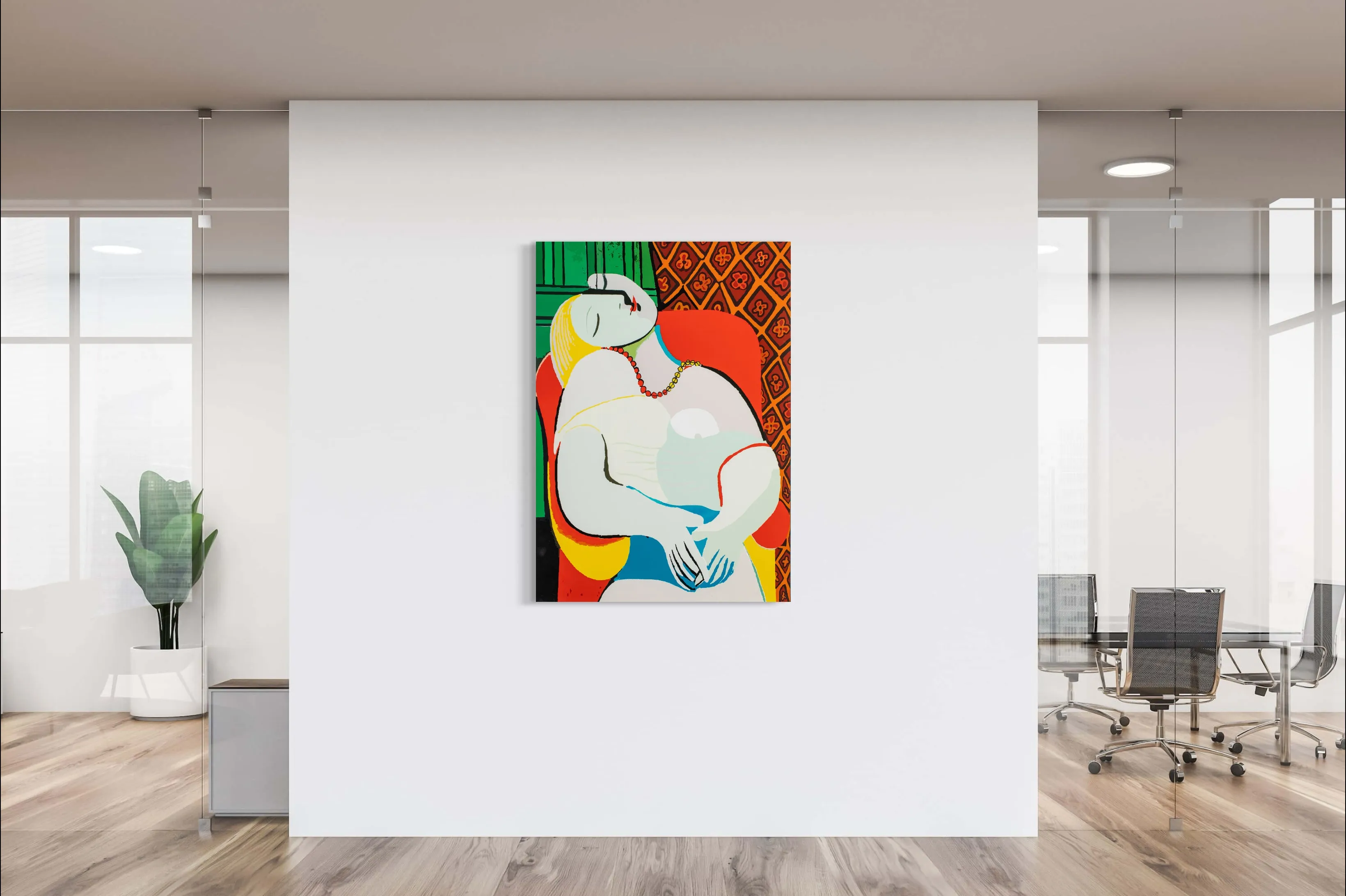 The Dream (Le Reve) - Painted by Pablo Picasso - Circa. 1932. High Quality Polyester Cotton Canvas Print. Rolled Canvas Available in 3 Sizes - Small, Medium, or Large. Stretched Canvas Option Available in One (1) Large Size - 70cm x 100cm.