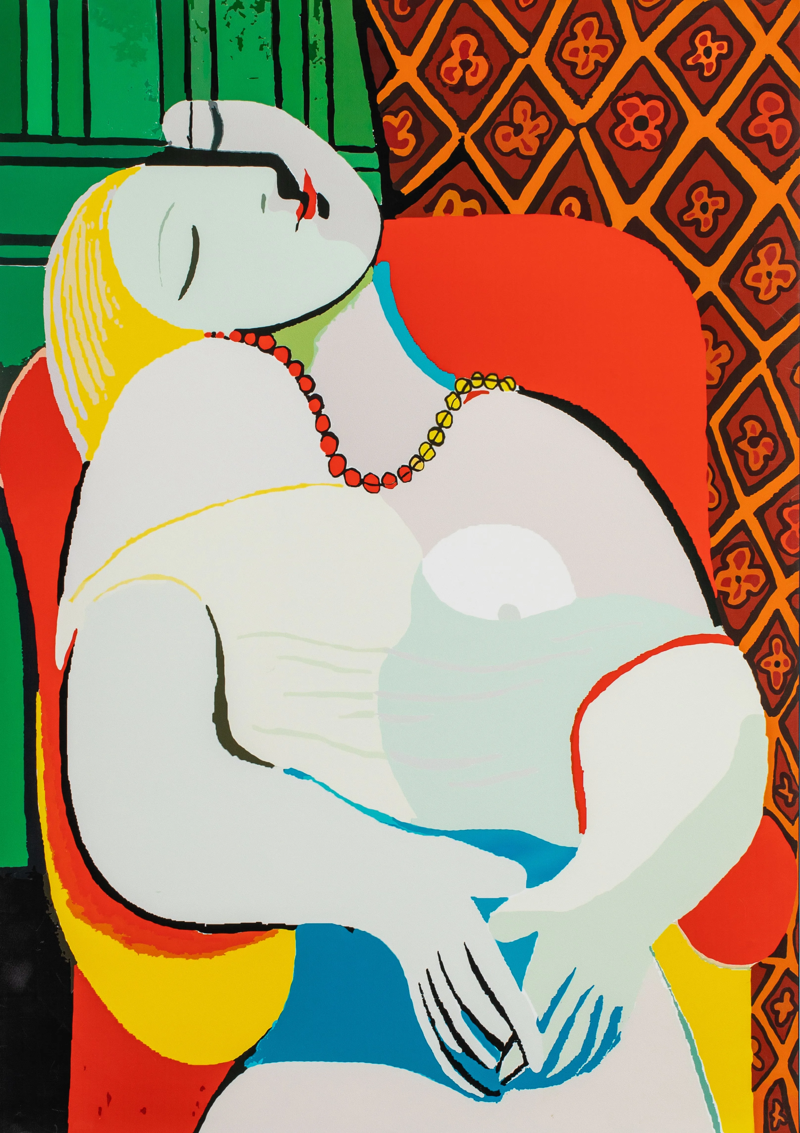 The Dream (Le Reve) - Painted by Pablo Picasso - Circa. 1932. High Quality Polyester Cotton Canvas Print. Rolled Canvas Available in 3 Sizes - Small, Medium, or Large. Stretched Canvas Option Available in One (1) Large Size - 70cm x 100cm.