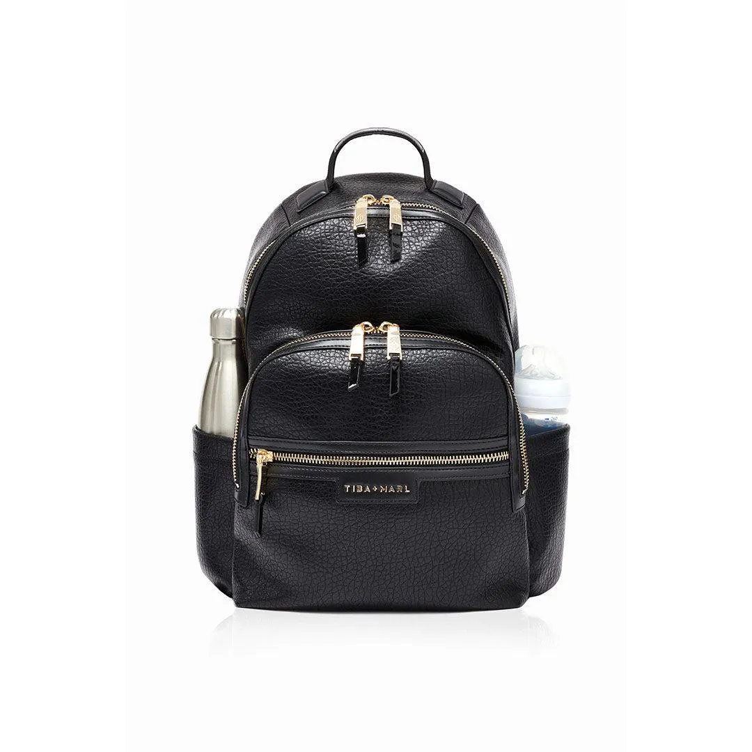 Tiba   Marl Elwood Twin Changing Backpack - Black   Gold